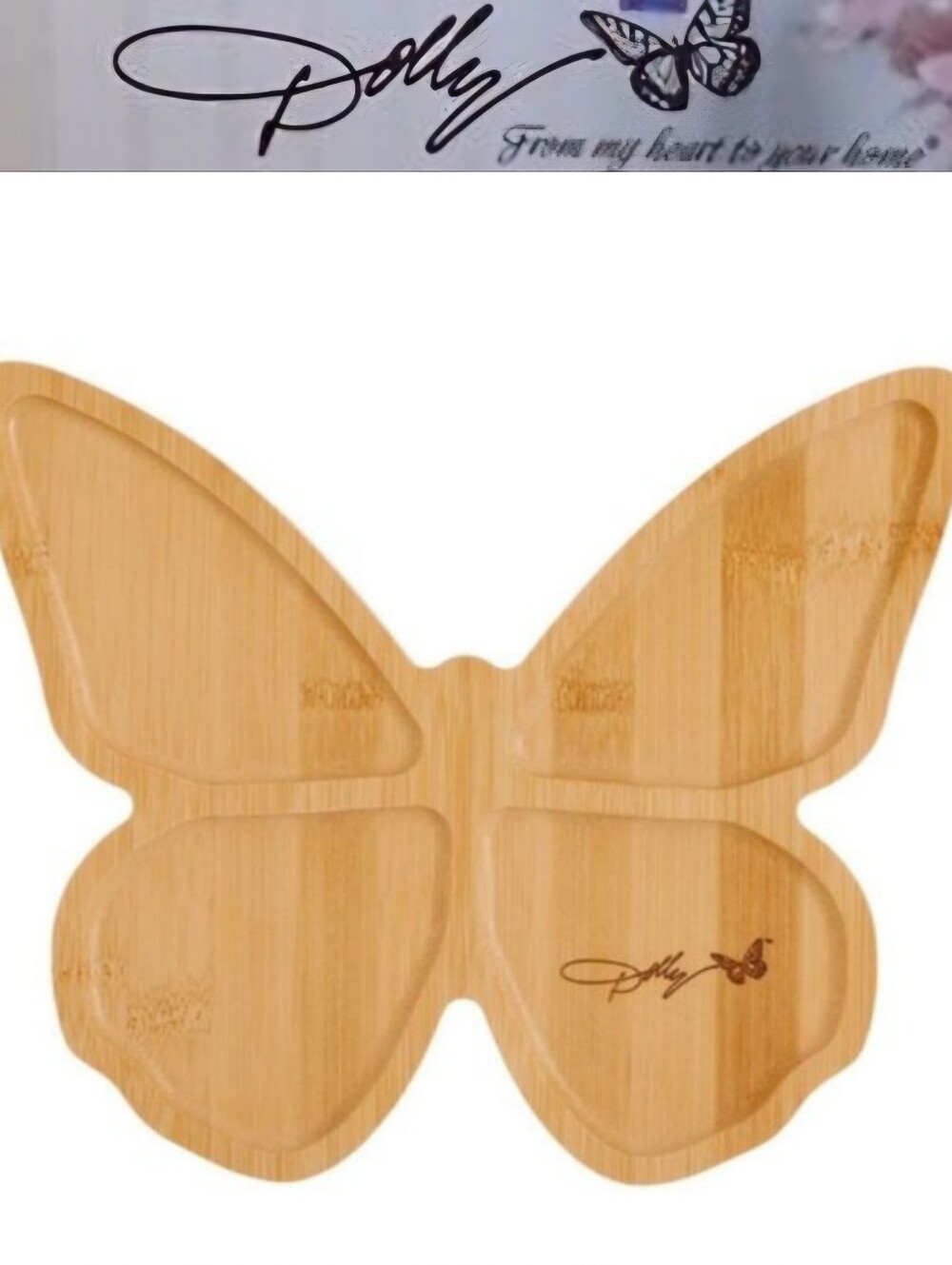 Dolly Parton Butterfly Shaped Bamboo Tray